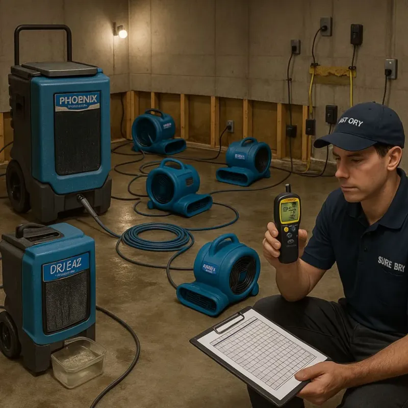 Structural Drying and Dehumidification process in Sanderson, TX